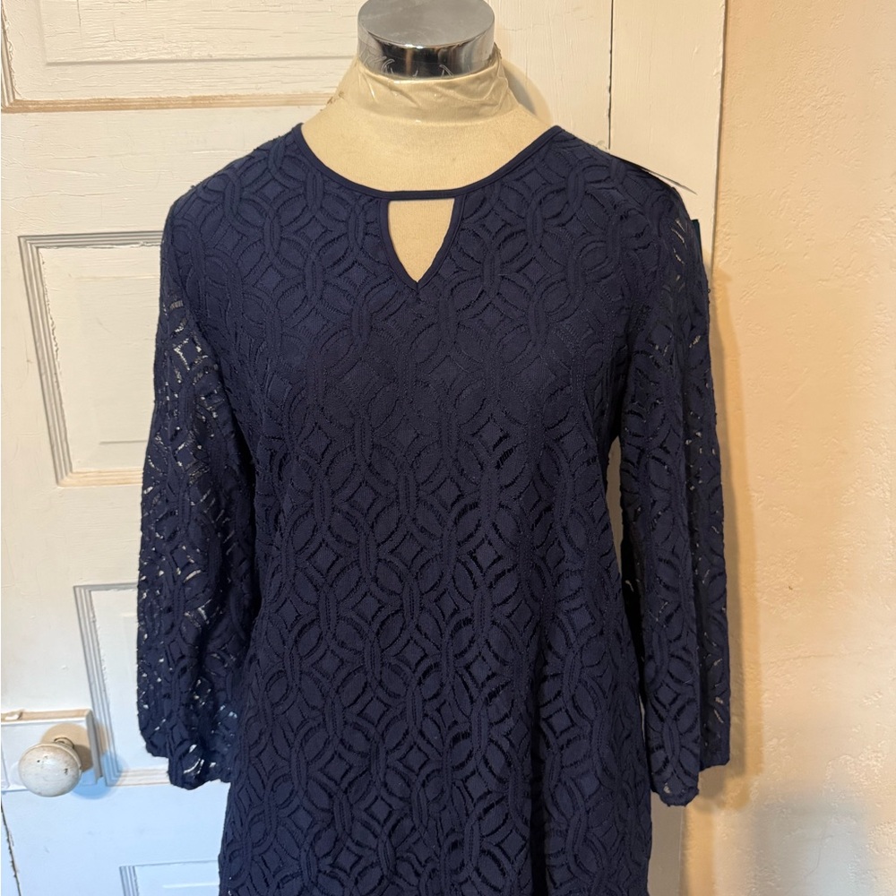 Elegant Navy Lace Women's Top